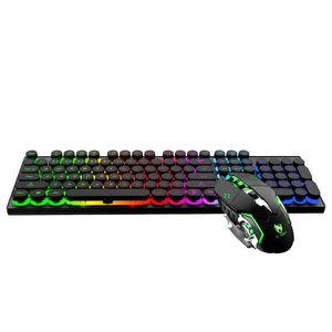 mechanical hand feel electronic sports game business office wireless usb light keyboard set