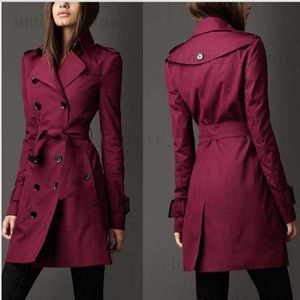 COM gabardine estilo britânico para mulheres novos casacos femininos primavera e outono casaco longo com botões duplos tamanho grande S-3XL T230809