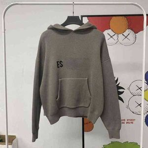 ES Hoodie Belvtleneck Jumpers Gevşek Sweaters Sıradan Örgü Erkekler İçin Hoody Tembel Stil Kadınlar ABD Moda Hafif Sweatshirts 6MTTF1M4