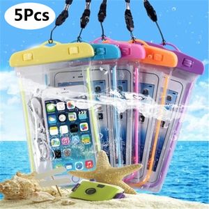 Other Bags 5Pcs Universal Waterproof Pouch Dry Bag Phone Case Cover With Neck Strap For Diving Swimming Pool Skiing Water Sport Equiment 230809