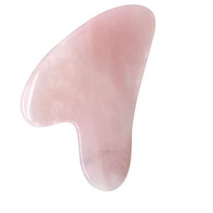 Altri articoli di bellezza per la salute Quarzo rosa Giada Guasha Strumenti per il viso come viso Masr Raschietto per pietra naturale Gua Sha pad cinese per auto per la pelle Dh2Pt