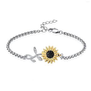 Chains Sunflower Cremation Jewelry Urn Bracelet For Ashes Women Men Memorial Keepsake Link