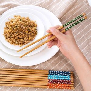 Pauzinhos 1 par Bambu Natural Reutilizável Tradicional Feito à Mão Chinês Clássico Panela de Sushi de Madeira para Cozinha