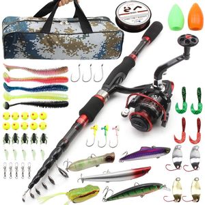 Rod Reel Combo 1 8M 2 1M snurrfiske med kolfiberhjul bete för Lake River Boat Rock Beach 230809