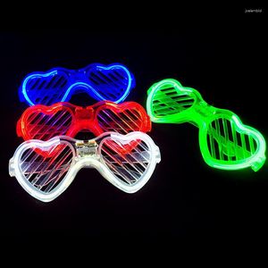 Sunglasses 10pcs LED Glasses Glow Fashion Heart Shutters Shape Nightclub Disco Light Eyewear Party Birthday Wedding Festival Suppli