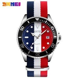 Skmei Men Quartz腕時計ファッションカジュアルウォッチナイロンバンドオートデートRelogioMasculinoCloic Stylish Sport Mens Watch 9133235G
