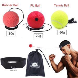 Bolas de boxe Conjunto de bolas de reflexo de boxe 3 Bolas de boxe de nível de dificuldade com faixa de cabeça ajustável para treinamento de agilidade de reação de velocidade de socos 230808