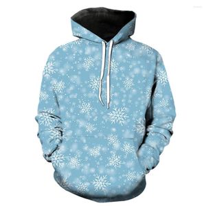 Men's Hoodies Winter Snowflakes Funny Cool Unisex Teens Sweatshirts Casual 3D Print With Hood Jackets Oversized Long Sleeve Tops