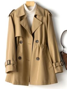 Damen-Trenchmäntel, Trenchcoat für Damen, Frühling und Herbst, modisch, schwarze Kleidung, koreanische Jacke, Übergröße, Damenmantel, lässig, einfarbig, Mantel 230808