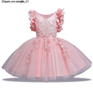 여자 아기 옷 2nd 생일 드레스 의상 2 년의 옷 세례 드레스 유아 소녀