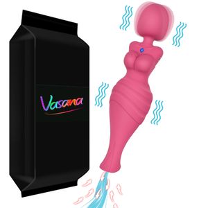 Eggsbullets Vasana 2 in 1 Goddess強力なAvバイブレーター杖wand Clit Sucker Vibrator for女性刺激装置の女性の性玩具楽しい充電式230808