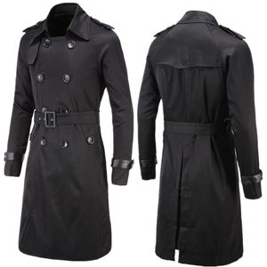 Männer Jacken Herren Frühling Herbst Windschutz Mantel Lange Trenchcoats mit Gürtel Männlich Pea Coat Zweireiher Peacoat W03 230808