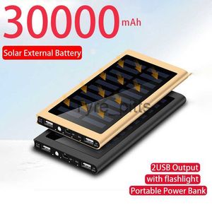 Cell Phone Power Banks 30000mAh Slim Solar Power Bank Charging Portable 2USB Outup Outdoor Travel External Battery for Laptop iPhone Xiaomi x0809