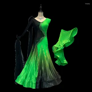 Stage Wear B-23061 Women Modern Dance Rhinestone Color Diversity Dress Ballroom National Standard Waltz Competition Performance