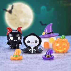 Decorative Objects Figurines 15Pcs Halloween Miniatures Pumpkin Ghost Bat Resin Figure Craft for Table Ornaments Ecoration Crafts 230809
