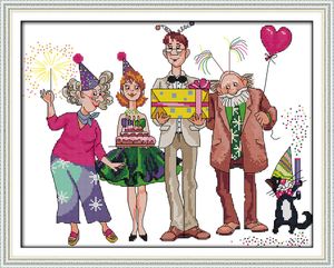 Ferramentas de artesanato Joy Sunday Kit de ponto de cruz pré-impresso padrão fácil tecido estampado bordado conjunto festa de aniversário 230808