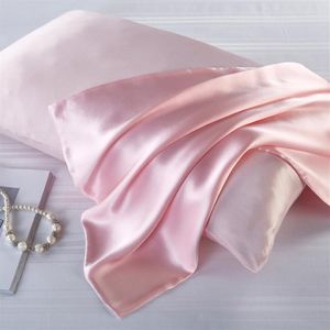 2PCS 22 Momme Silk Pillowcase 100％Nature Mulberry Silk Pillow Case Hidden Zipper Soft Health Satin Pillowcase263b