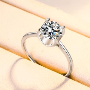 Cluster Rings 2023 Hollow Heart Crystal Finger Accessories Women Wedding Ring Trendy 925 Sterling Silver For Lady Proposal Jewelry