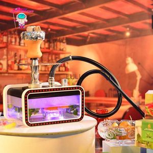 Happy Smoking Tank Acrylic Hookah Shisha Set With Chicha Bowl Water Pipe Narguile Completo For Party KTV Smoke Cachimba HKD230809