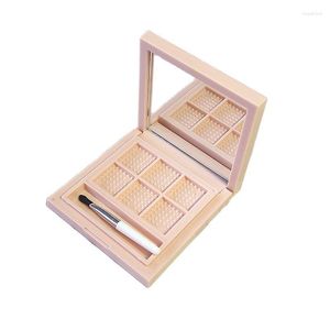 Garrafas de armazenamento 30 pçs/lote Chegada Moda Estojo de Sombra em Pó Com Espelho 6grids DIY Batom Quadrado Compacto Vazio Rosa Blush Subpacote