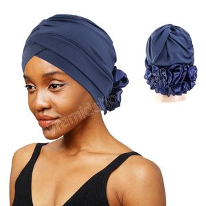 Muslim Large Flower Headscarf Turban Cap Soft Comfortable Beanie Hat For Fashion Women Hijabs Islamic Chemotherapy Hat