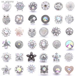 40 Style Snap Button Jewelry 5Pcs/Lot AB Crystal Cat Rhinestone Snap Buttons Fit 18mm Snap Bracelet Necklace for Women KB-AB L230620