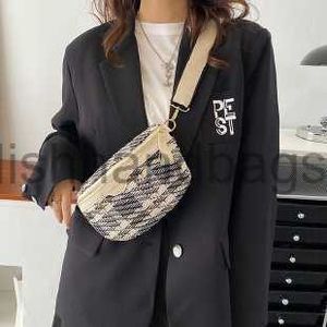 Bel çantaları niş kadın çantası 2023 yeni moda trendi bel çantası örgü ekose göğüs torbası pratik omuz çantası Korean versiyonu crossbody bagstylishhandbagsstore