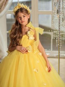 Flicka klänningar elegant tyll spets tryckt barback prinsessa blomma klänning bröllop fest boll första nattvards dröm barn gåva