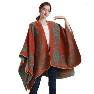 Scarves 2023 Fashion Warm Classical Winter Cardigan Woman Ponchos And Capes Shawls Wraps Cashmere Pareos Pashmina Female Bufanda Mujer