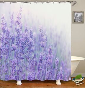 Portaspazzolini Fiori di lavanda Set di tende da doccia Scenario primaverile Fiore rosso Pianta Tulipano Farfalla Stampa 3D Tende da bagno Bagno Decorazioni per la casa 230809