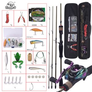 Rod Reel Combo Full Water Use Gun Handle 4Section Drop Wheel Road Subrod Fishing Line Bait Set Gear 230809