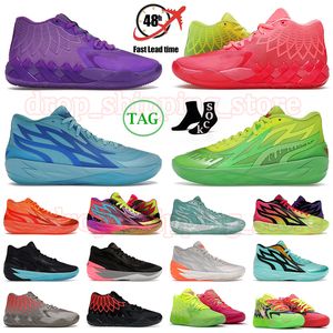 Nowy przylot MB.01 02 Buty do koszykówki Lamelo Ball Sneakers Rick and Morty Queen City Nickelodeon Slime Rookie of the Year Men Treners MB01 MB02 But 36-46 EUR