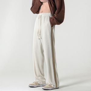 Pantaloni da uomo 2023 Autunno Versatile Allentato Casual Colore a contrasto Trendy Impiombato Gamba larga