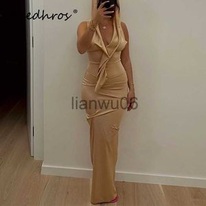 Basic Casual Dresses Hooded Sleeveless V Neck Female Sexy Bodycon Maxi Dress Summer Women Fashion Evening Party Dress Y2K Streetwear Club Clothing J2308009