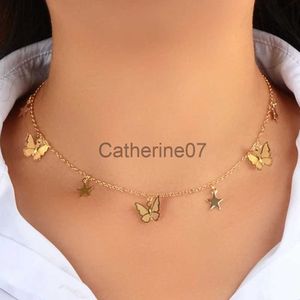 Pendant Necklaces Trend Versatile Personality Tassel Geometric Clavicle Chain Butterfly Simple Single Layer Necklace Party Jewelry Exquisite Gift J230809
