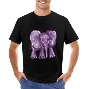 Herrtankstoppar plommon elefant t-shirt anpassade t skjortor kort ärm tungvikt mens avslappnad snygg