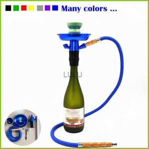 Universal Hookah set Stem Smoking Pipe for shisha wine bottles suits for most bottles clip bowl hose tube plate HKD230809
