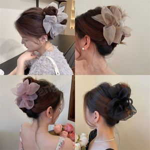 Nowy Big Bowknot Hair Claw for Women Girl