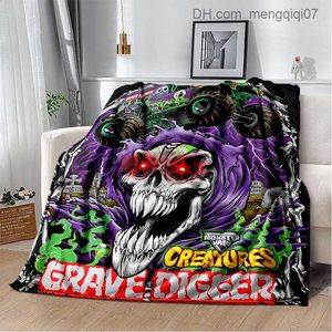 Filtar Swaddling 3D Monster Jam Monster Truck Cartoon Filt för familjens sovrum soffor Picknick resekontor täcker barns filtar Z230809