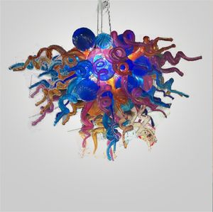 Lámpara de araña moderna de lujo, iluminación de techo de arte de lujo colorida, lámpara colgante espiral creativa, accesorios de decoración para el hogar