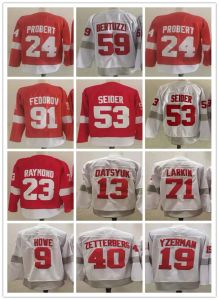 Detroit''Red''Wings''Tyler Bertuzzi Hockey-Trikot 71 Dylan Larkin Männer 13 Pavel Datsyuk 53 Moritz Sergei 24 Bob Probert 23 Lucas Raymond Gordie Howe