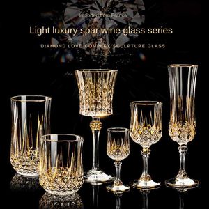 Francuski importowany luksusowy whisky kieliszek złota kryształowy czerwony wina High-end Cup Cup Pudełko Gift HKD230809