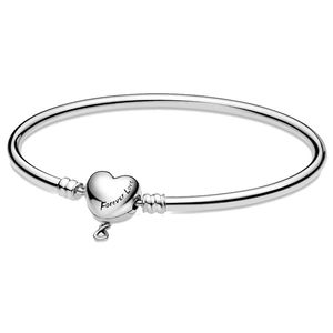 Silver 925 Bracciale originale da donna di alta qualità, adatto per perle Pandora fai-da-te, gioielli fatti a mano, regali per feste di fidanzamento