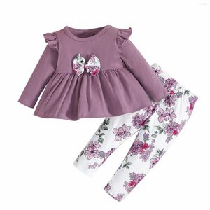 Clothing Sets Girls Spring And Autumn Skirt Suit Little Girl Casual Long Sleeved Lace Flower Trousers Outfits Size 14