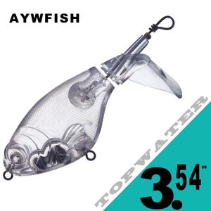 Yemler Cazlar Aywfish 10pcs Lot 3 54in 15g Boyasız Topu Yapay Yem Popper Döndürülmüş Kuyruk Sıçrama Balıkçılık Buz Boşlukları Balık DIY 230809