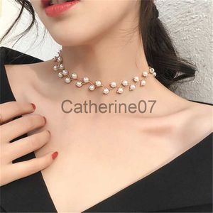 Anhänger Halsketten Wu's 2022 Imitation Perle Schlüsselbein Kette Neckband Einfache Kurze Halskette frauen Schmuck Koreanische Kragen Neckband Großhandel J230809