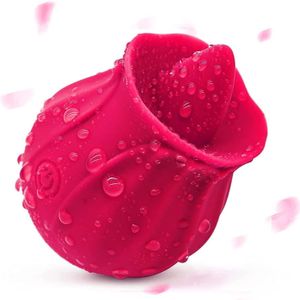 EggsBullets Rose Vibrator Toy Female Tongue Licking Silicone Clitoris Stimulator Vagina Massager Adults Intimate Goods Sex Toys For Women 230808