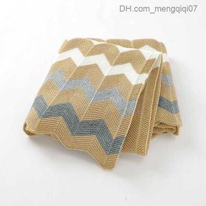 Blankets Swaddling Baby blanket fashion rainbow stripe newborn stroller bed sleep cover super soft baby bed knitted quilt Z230809