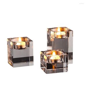 Candle Holders Glass Unique Holder Nordic Tealight Geometric Decor Modern Home Wedding Centerpieces Portavelas Christmas Utenciles