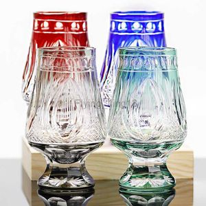 Copo de cristal de luxo japonês Edo Kiriko cortado à mão para copo de coquetel Cálice de vinho Frete grátis HKD230809